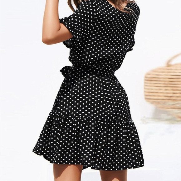 Women’s Polka Dot A-Line Loose Swing Dress Size M - Picture 2 of 13